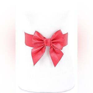 Vegan Leather Bow Tie Elastic Corset Statement Belt